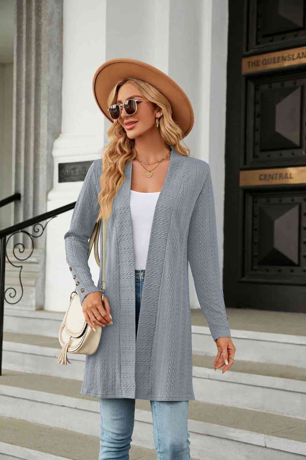 Long Sleeve  Cardigan Trendsi