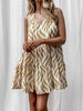 Printed V-Neck Sleeveless Mini Dress -BazaarBey - www.shopbazaarbey.com