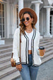 Buttoned V-Neck Long Sleeve Cardigan Bazaarbey