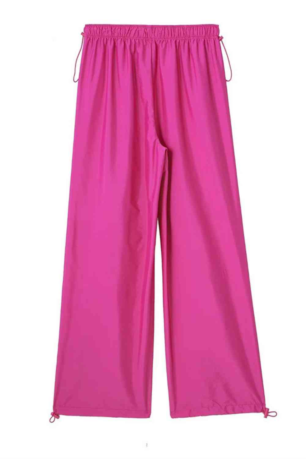 Drawstring Waist Pants with Pockets Bazaarbey