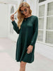 Cable-Knit Long Sleeve Sweater Dress Bazaarbey