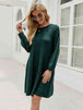 Cable-Knit Long Sleeve Sweater Dress Bazaarbey