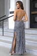 Sequin Backless Split Maxi Dress Bazaarbey