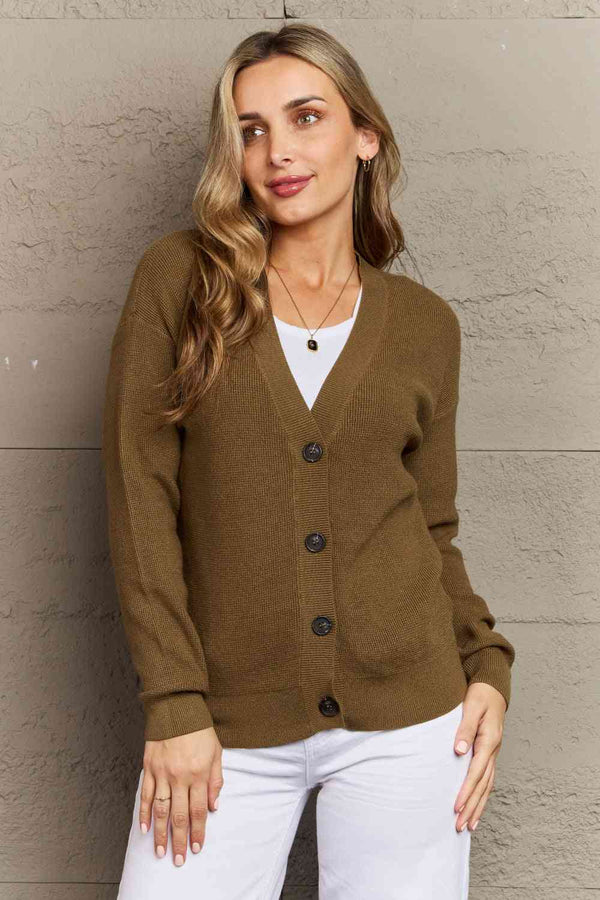 BazaarBey    Button Down Cardigan in Olive Trendsi