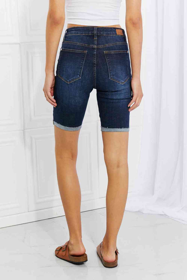 Judy Blue Lucy High Rise Patch Bermuda Shorts Bazaarbey