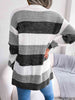 Striped Rib-Knit   Cardigan Trendsi