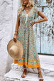 Bohemian V-Neck Flutter Sleeve Dress -BazaarBey - www.shopbazaarbey.com