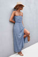 Strapless Split Maxi Dress Bazaarbey