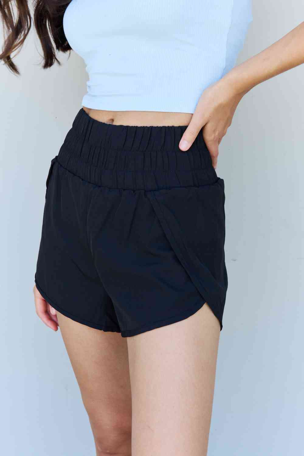  Stay Active High Waistband Active Shorts in Black 