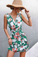 Printed Zip Detail Belted Sleeveless Dress -BazaarBey - www.shopbazaarbey.com