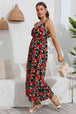 Rose Print Spaghetti Strap Sweetheart Neck Dress -BazaarBey - www.shopbazaarbey.com