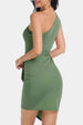 Tie Front One-Shoulder Sleeveless Dress -BazaarBey - www.shopbazaarbey.com