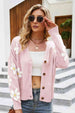 Floral Ribbed Trim Drop Shoulder Cardigan Trendsi