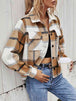  Plaid Collared Neck Jacket with Breast Pockets Trendsi