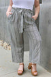  Find Your Path   Waist Striped Culotte Pants Bazaarbey