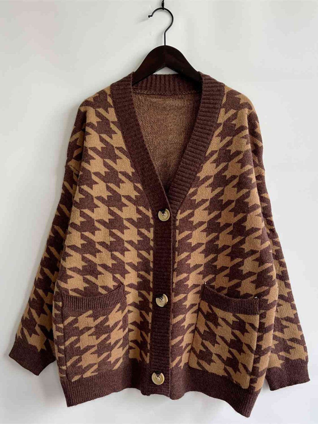  Botton Front  Cardigan with Pockets Trendsi