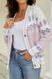 Printed V-Neck Buttoned Cardigan Trendsi