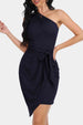 Tie Front One-Shoulder Sleeveless Dress -BazaarBey - www.shopbazaarbey.com