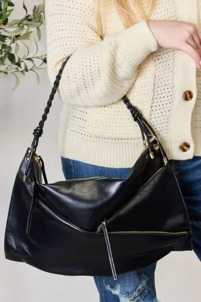  Zipper Detail Shoulder Bag with Pouch Bazaarbey