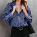 Collared Neck Buttoned Denim Shirt Bazaarbey