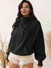 Zip-Up Dropped Shoulder Hoodie Trendsi