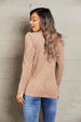  Round Neck Puff Sleeve Ribbed Top Trendsi