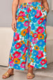  Floral Drawstring Wide Leg Pants with Pockets Bazaarbey