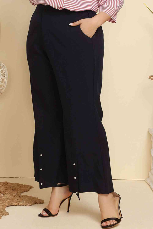  Hem Detail Flare Pants Bazaarbey