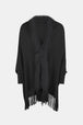 Fringe Open Front Long Sleeve Poncho Bazaarbey