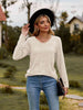 Ribbed V-Neck Long Sleeve Tee Trendsi