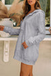 Drawstring Half Zip Hooded Dress -BazaarBey - www.shopbazaarbey.com