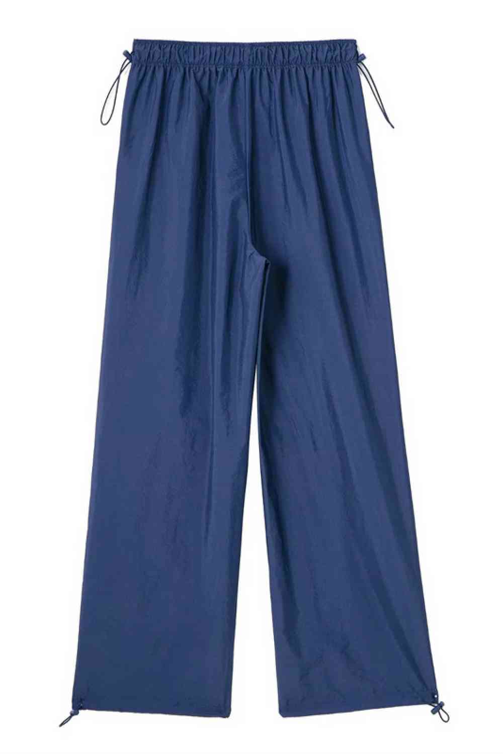 Drawstring Waist Pants with Pockets Bazaarbey