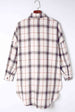 Plaid High-Low Shacket with Slit Trendsi