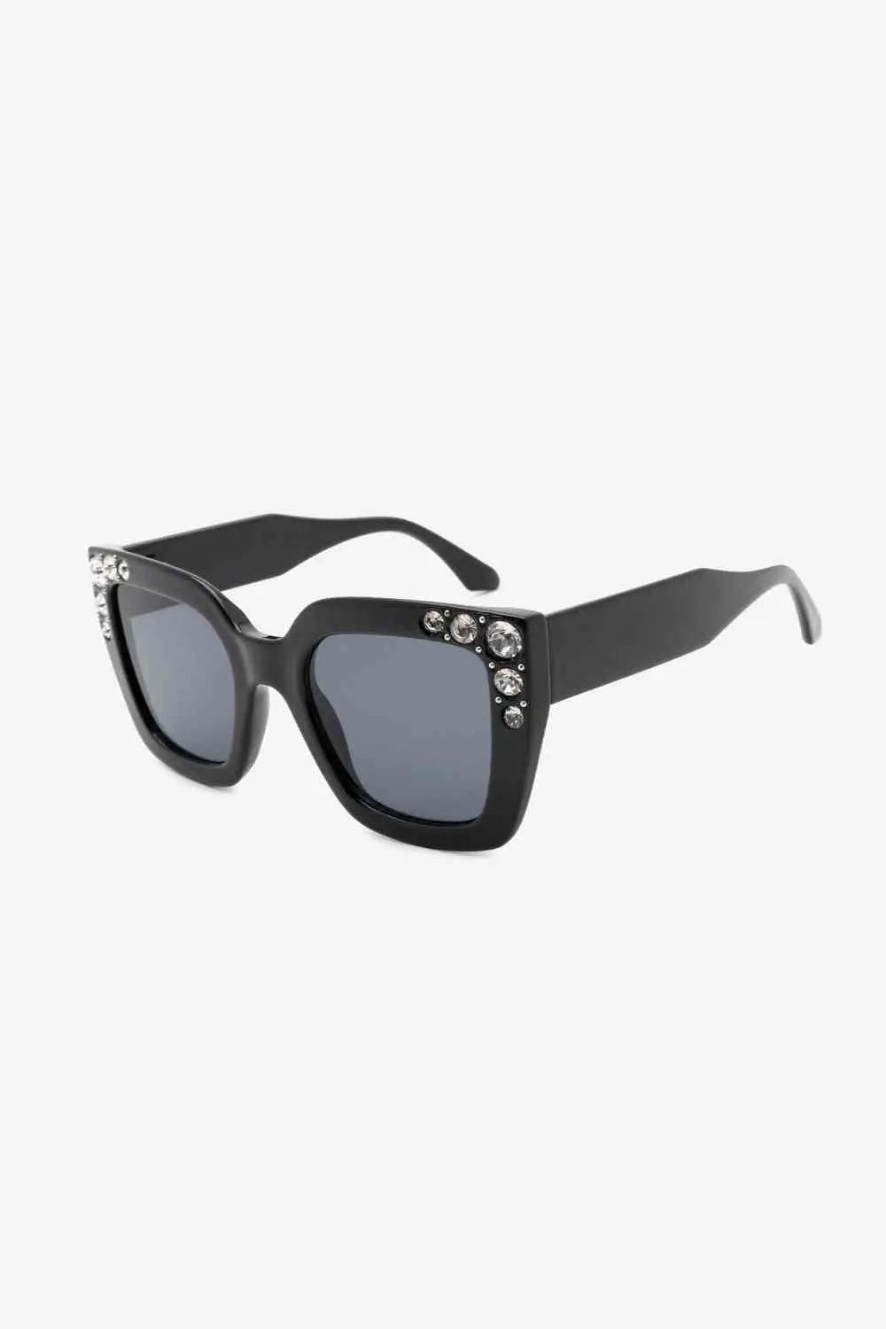 Inlaid Rhinestone ycarbonate Sunglasses Trendsi