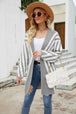 Woven Right Two-Tone  Fuzzy  Cardigan Trendsi