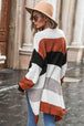 Striped Open Front Longline Cardigan Trendsi