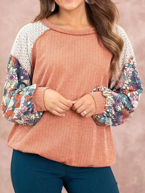 Exposed Seam Round Neck Blouse Bazaarbey