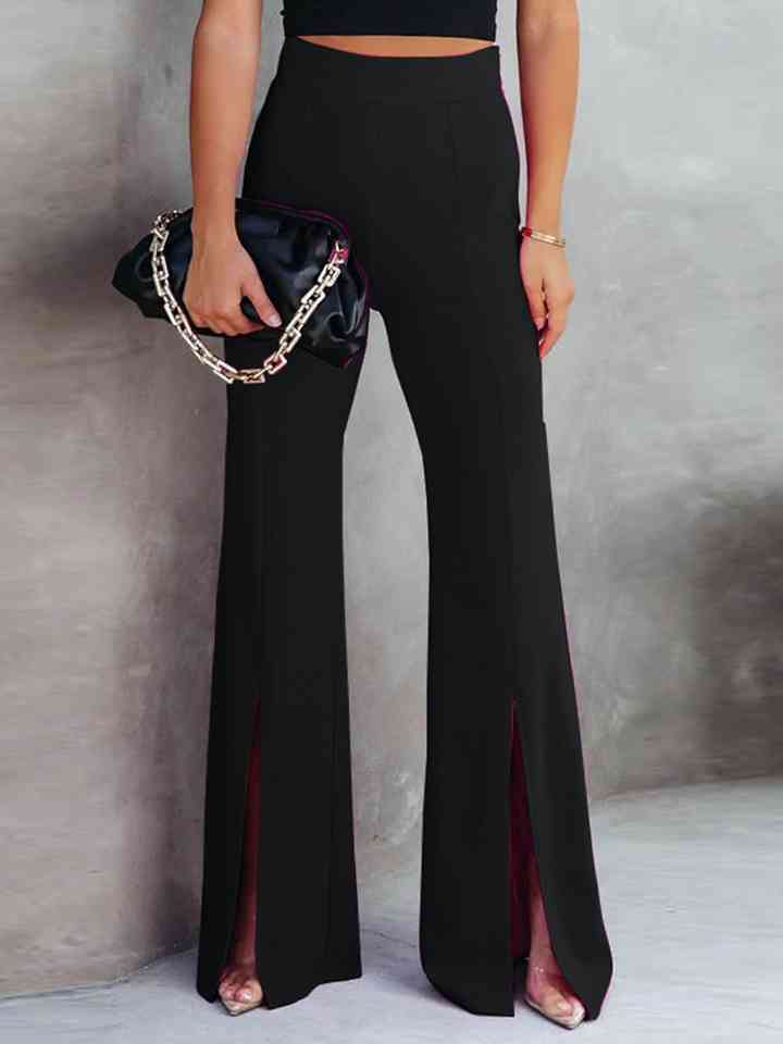 Front Slit Flare Leg Pants Bazaarbey