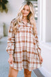 Plaid Long Sleeve Babydoll Mini Dress -BazaarBey - www.shopbazaarbey.com