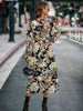 Printed Tie Front  Flounce Sleeve Dress -BazaarBey - www.shopbazaarbey.com