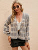  Plaid Long Sleeve Cardigan Trendsi