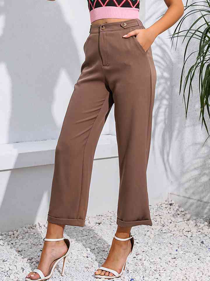 Cropped Straight Leg Pants Bazaarbey