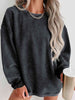 Round Neck Dropped Shoulder Sweatshirt Bazaarbey