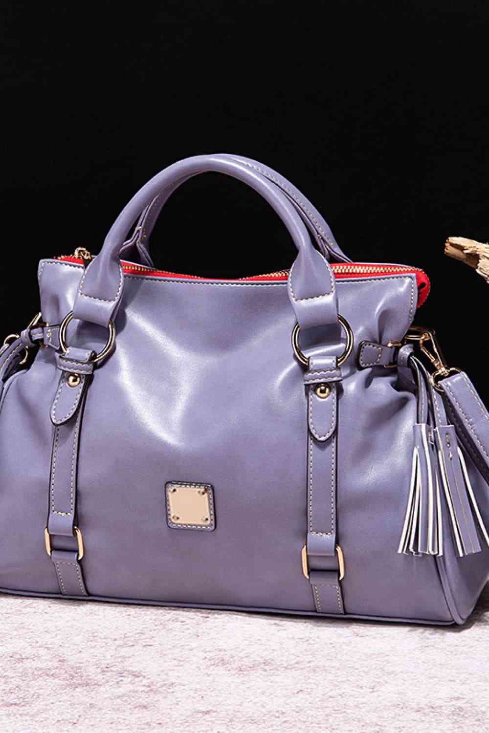 PU Leather Handbag with Tassels Bazaarbey