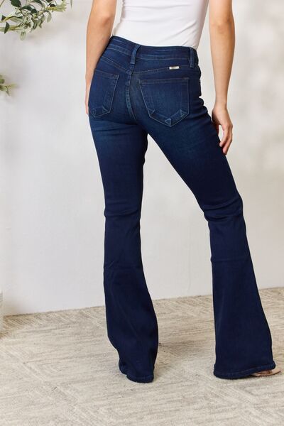   Mid Rise Flare Jeans Trendsi