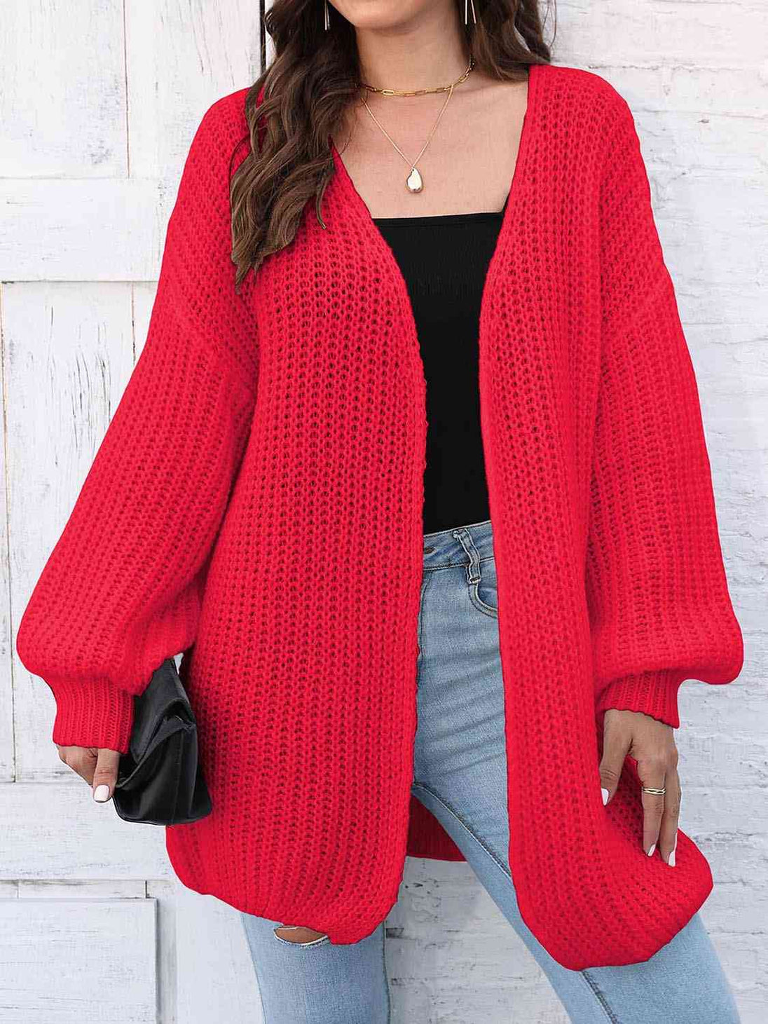  Dropped Shoulder  Cardigan Trendsi