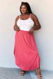  Comfort Princess Full Size High Waist Scoop Hem Maxi Skirt in Hot Pink Trendsi