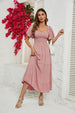 Smocked Square Neck Tiered Dress -BazaarBey - www.shopbazaarbey.com