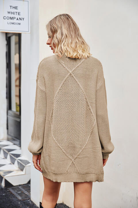 Open Front Cardigan with Pockets Trendsi