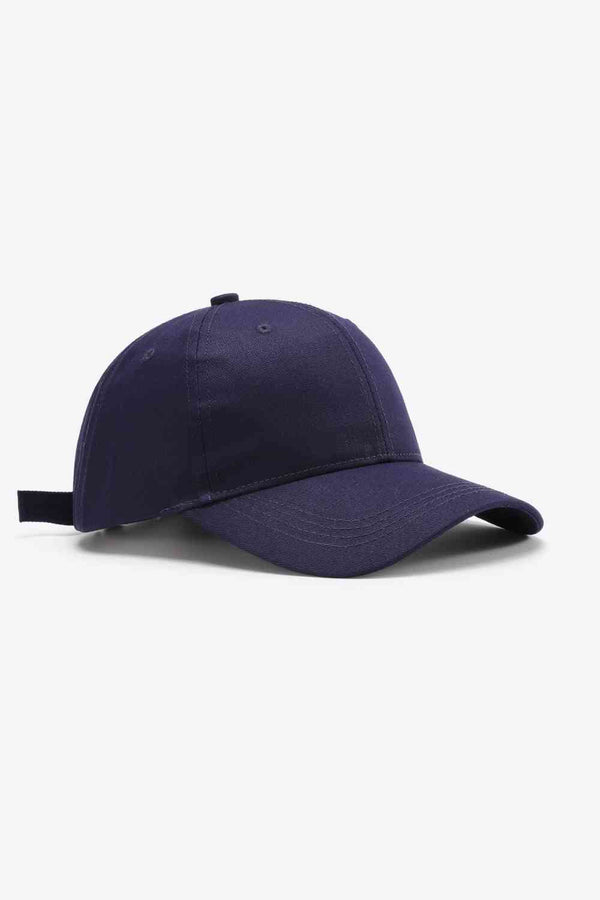 Plain Adjustable Cotton Baseball Cap Trendsi